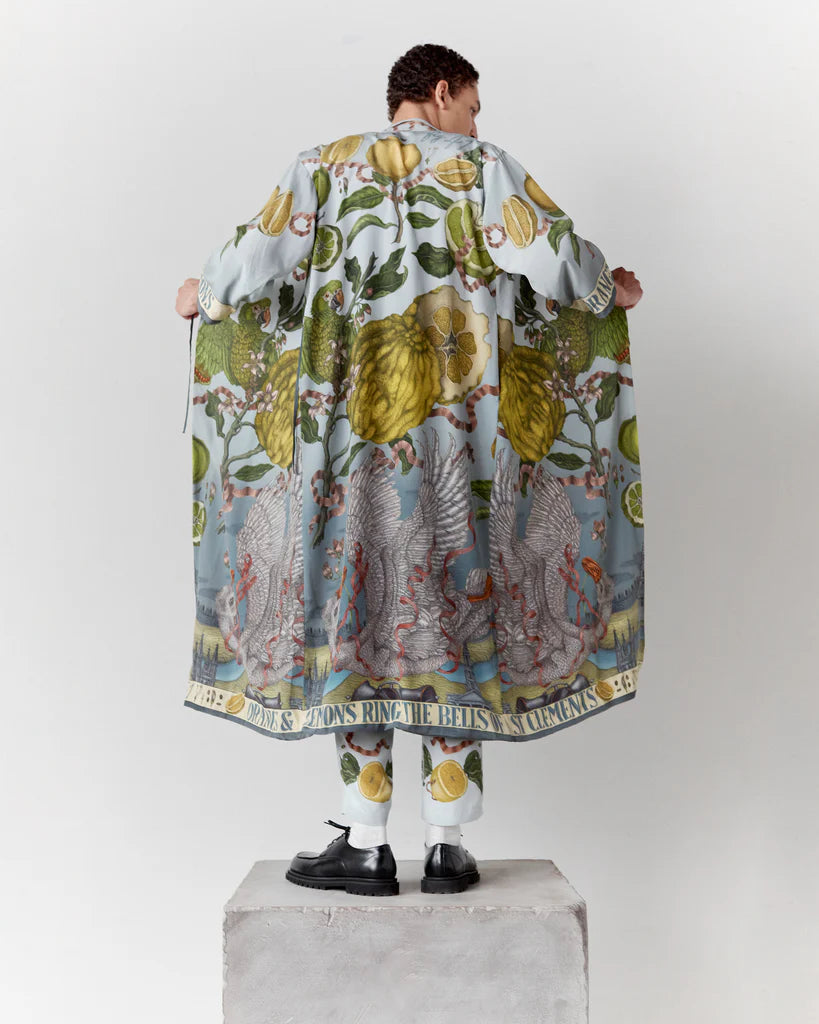 SABINA SAVAGE Oranges and Lemons Silk Robe
