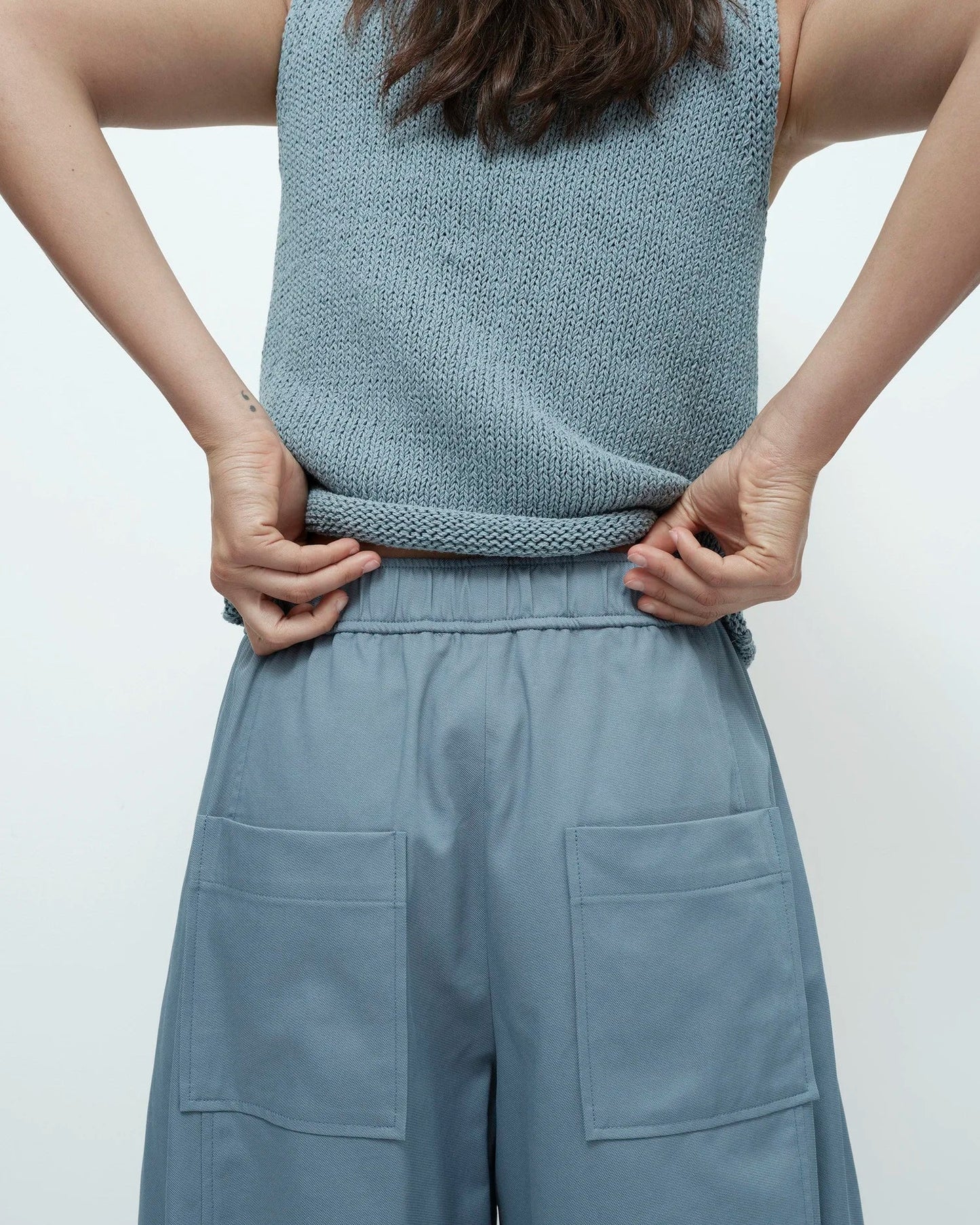 MIJEONG PARK Blue Cropped Balloon Pants