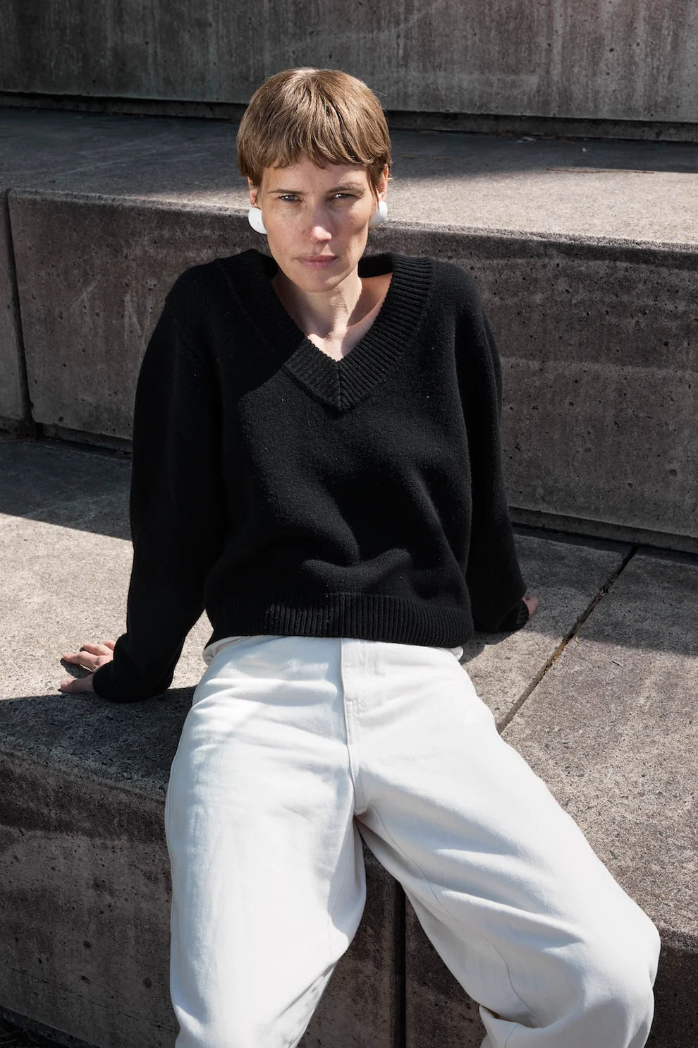 JAMES STREET Shrunken Sloane Vee Sweater