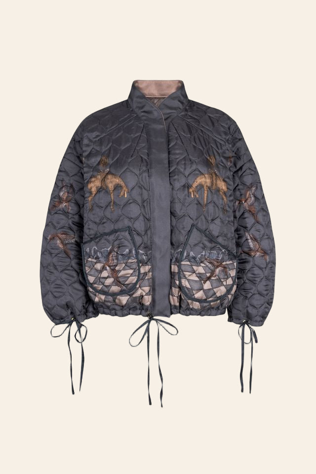 SABINA SAVAGE The Wolf You Feed Reversible Bomber Jacket