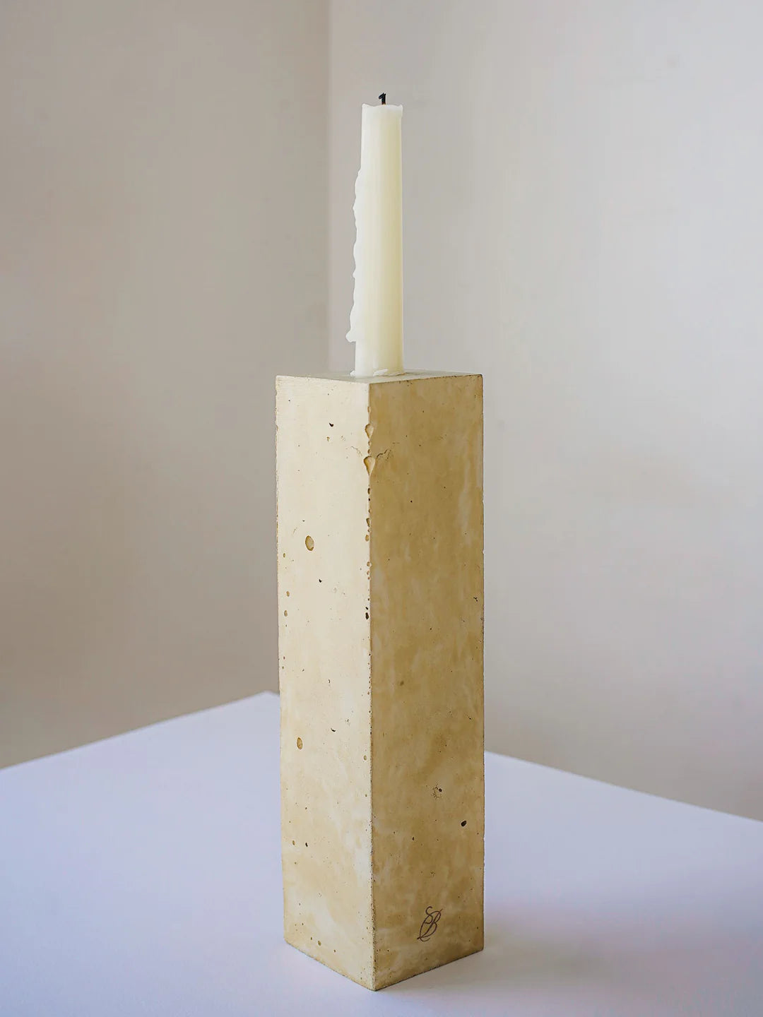 STUDIO BADGE Concrete Block Candleholder