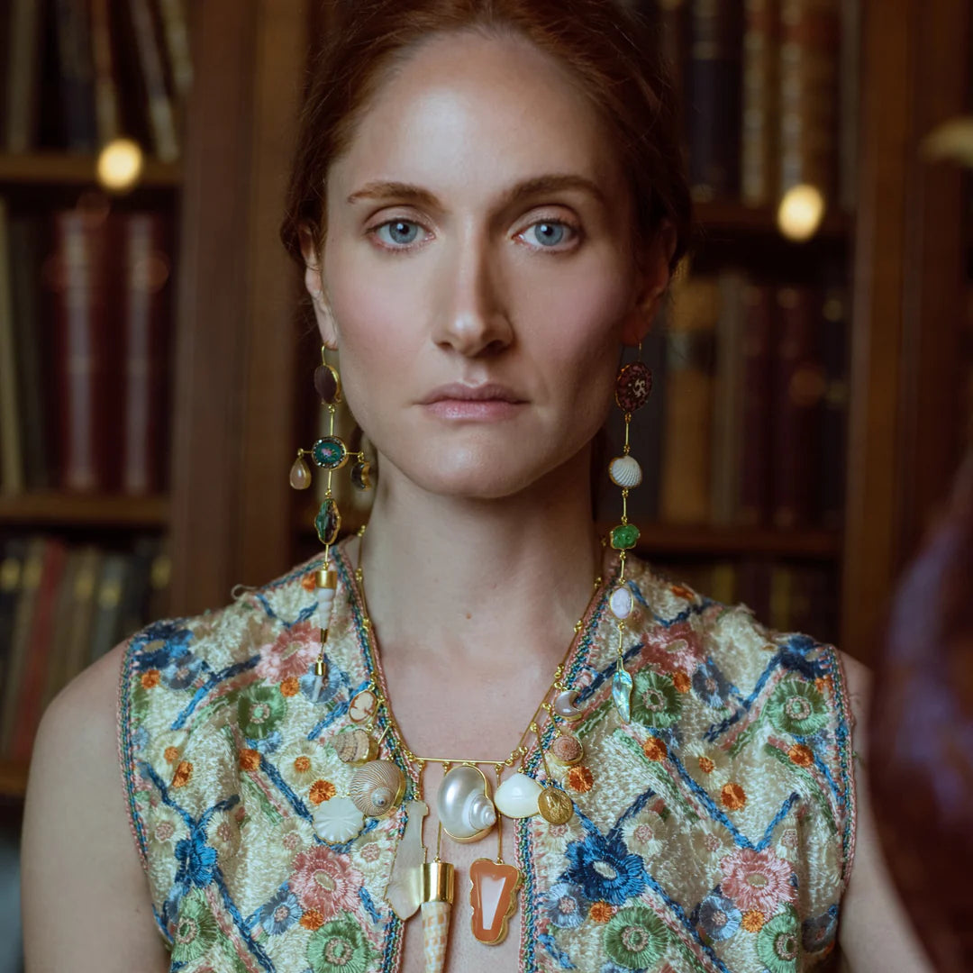 GRAINNE MORTON Mismatched Cross Drop XL Earrings