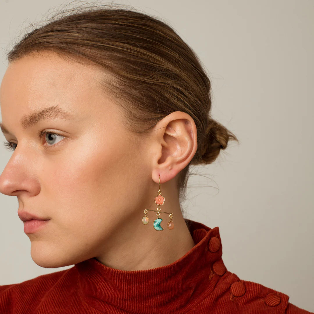 GRAINNE MORTON Turquoise Balance Drop Earrings