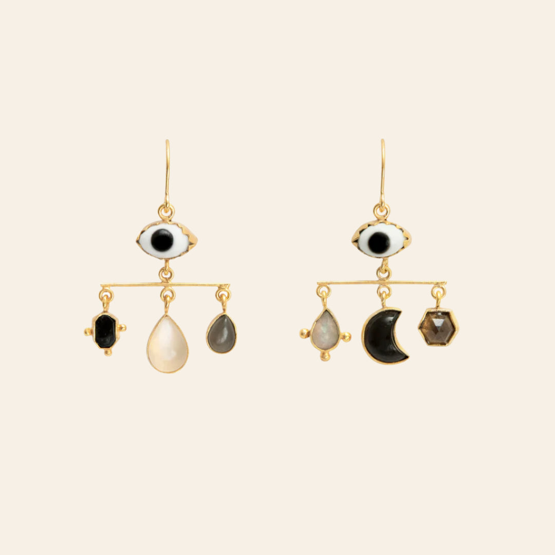 GRAINNE MORTON Black Eye Balance Drop Earrings