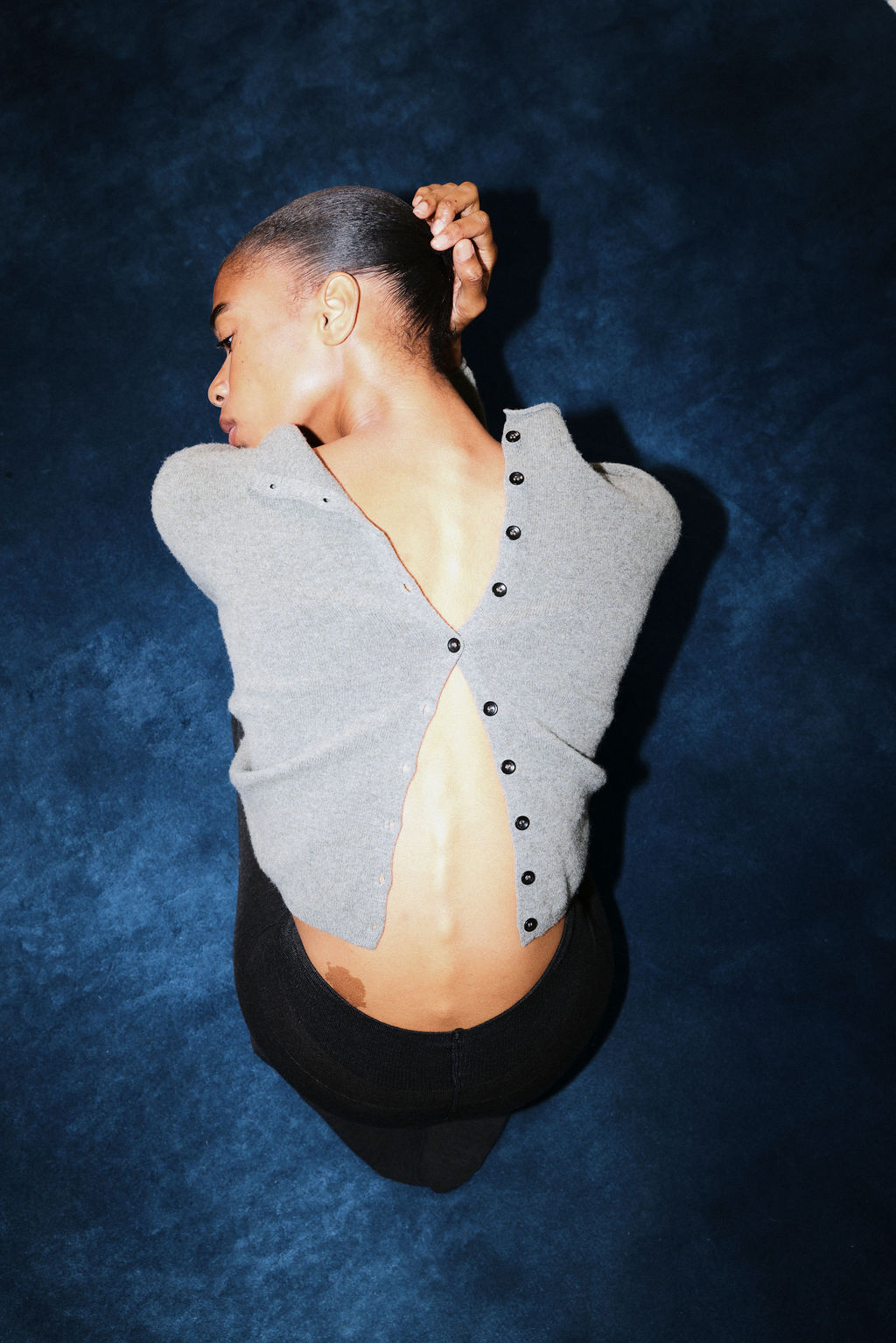 JAMES STREET Shunken Peri Cardigan