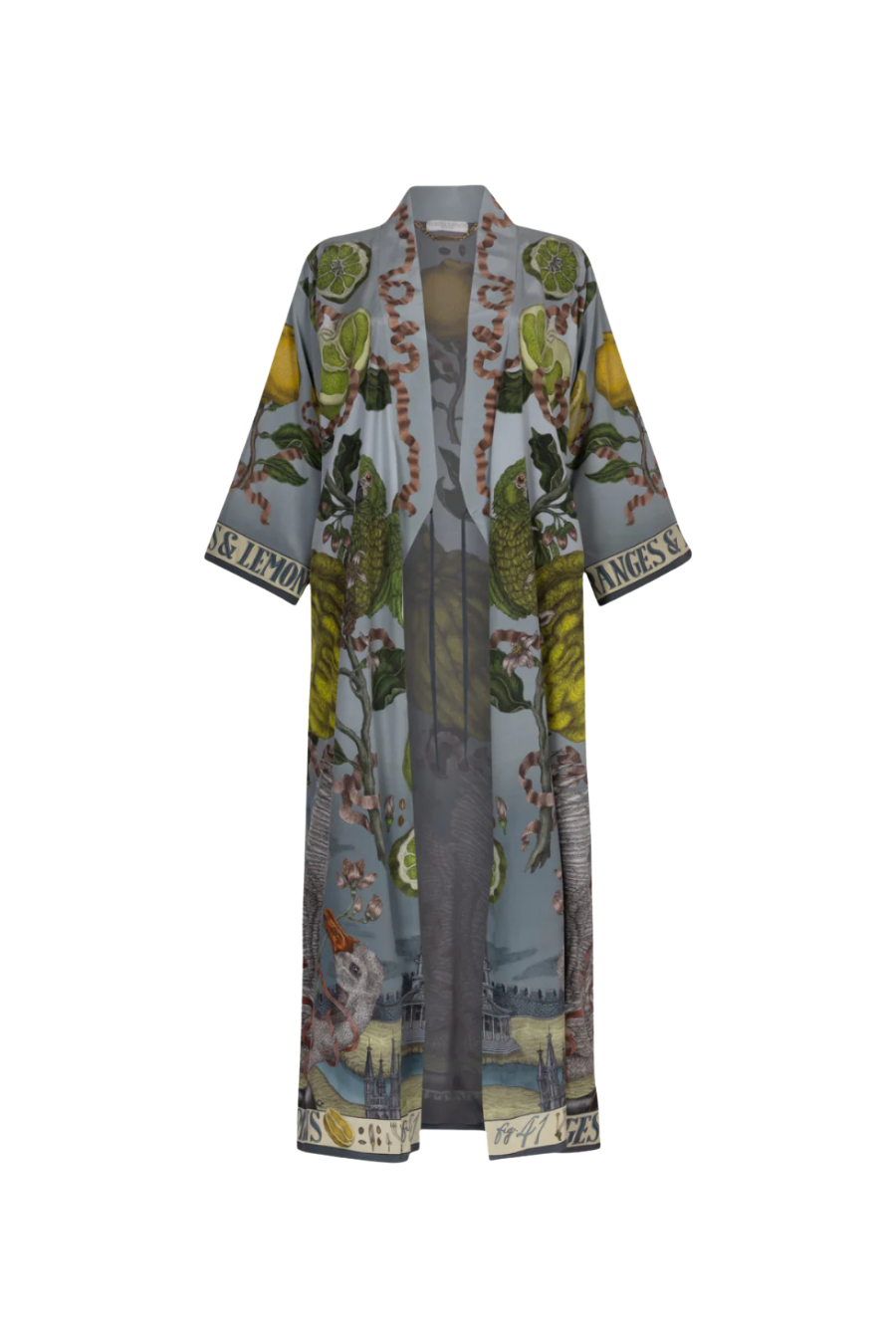 SABINA SAVAGE Oranges and Lemons Silk Robe