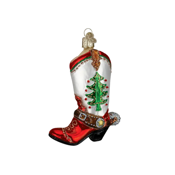 OLD WORLD CHRISTMAS Christmas Cowboy Boot Ornament