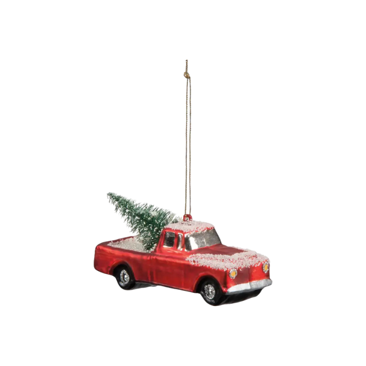 PRIMITIVES BY KATHY Glass Small Truck Ornament