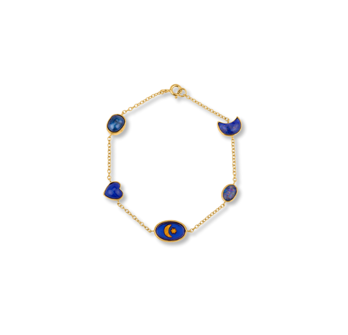 GRAINNE MORTON Lapis Five Mini Charm Bracelet