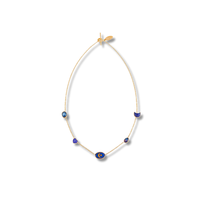 GRAINNE MORTON Lapis Five Mini Charm Necklace