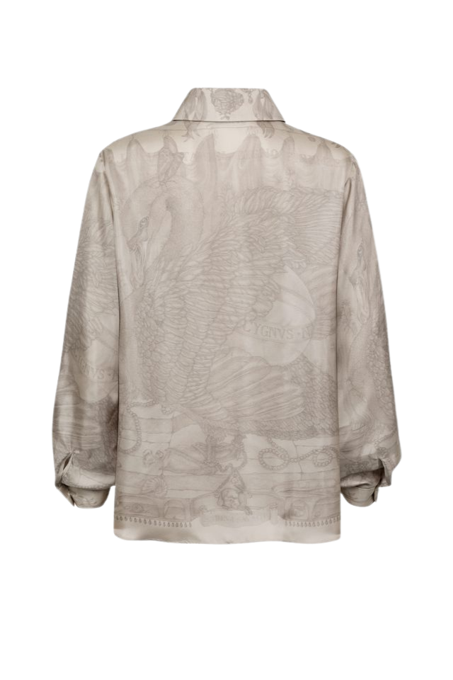 SABINA SAVAGE The Glass Swan Pencil Silk Oxford Shirt
