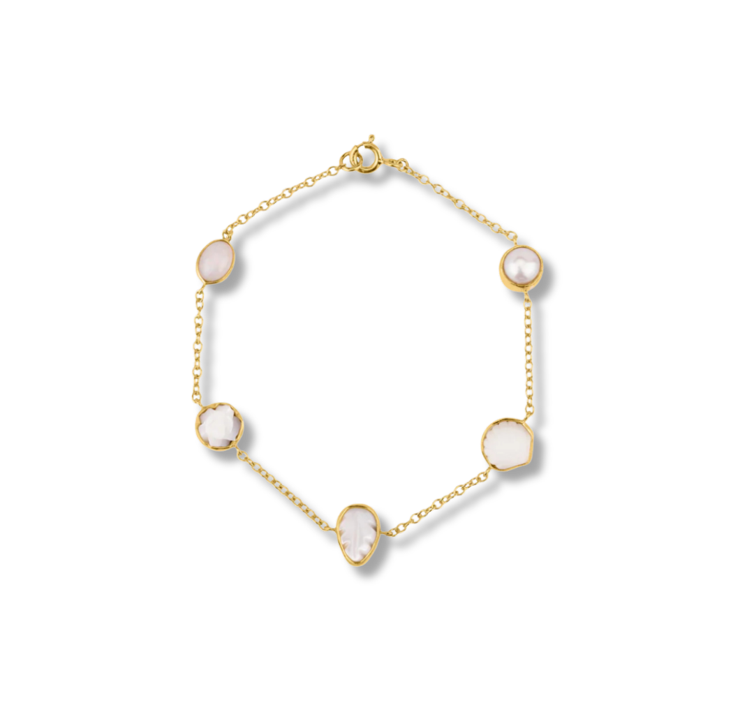 GRAINNE MORTON Ivory Shell Five Mini Charm Bracelet