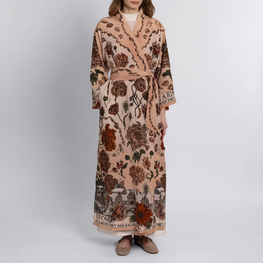 SABINA SAVAGE Ring a Ring O'Roses Silk Robe