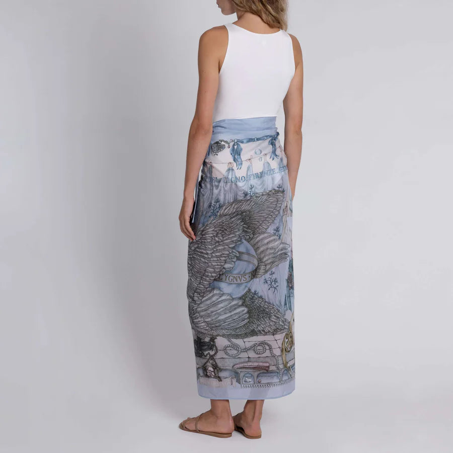 SABINA SAVAGE The Glass Swan Cotton Silk Pareo