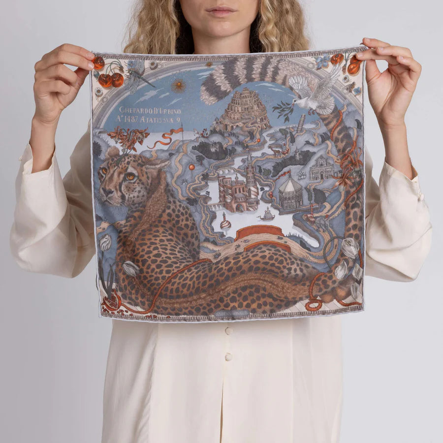 SABINA SAVAGE The Medici Cheetah Silk Scarf