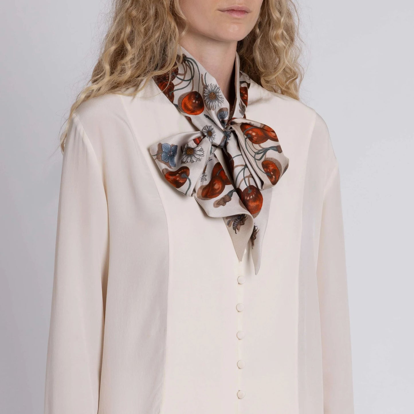 SABINA SAVAGE The Medici Cheetah Ribbon Silk Scarf