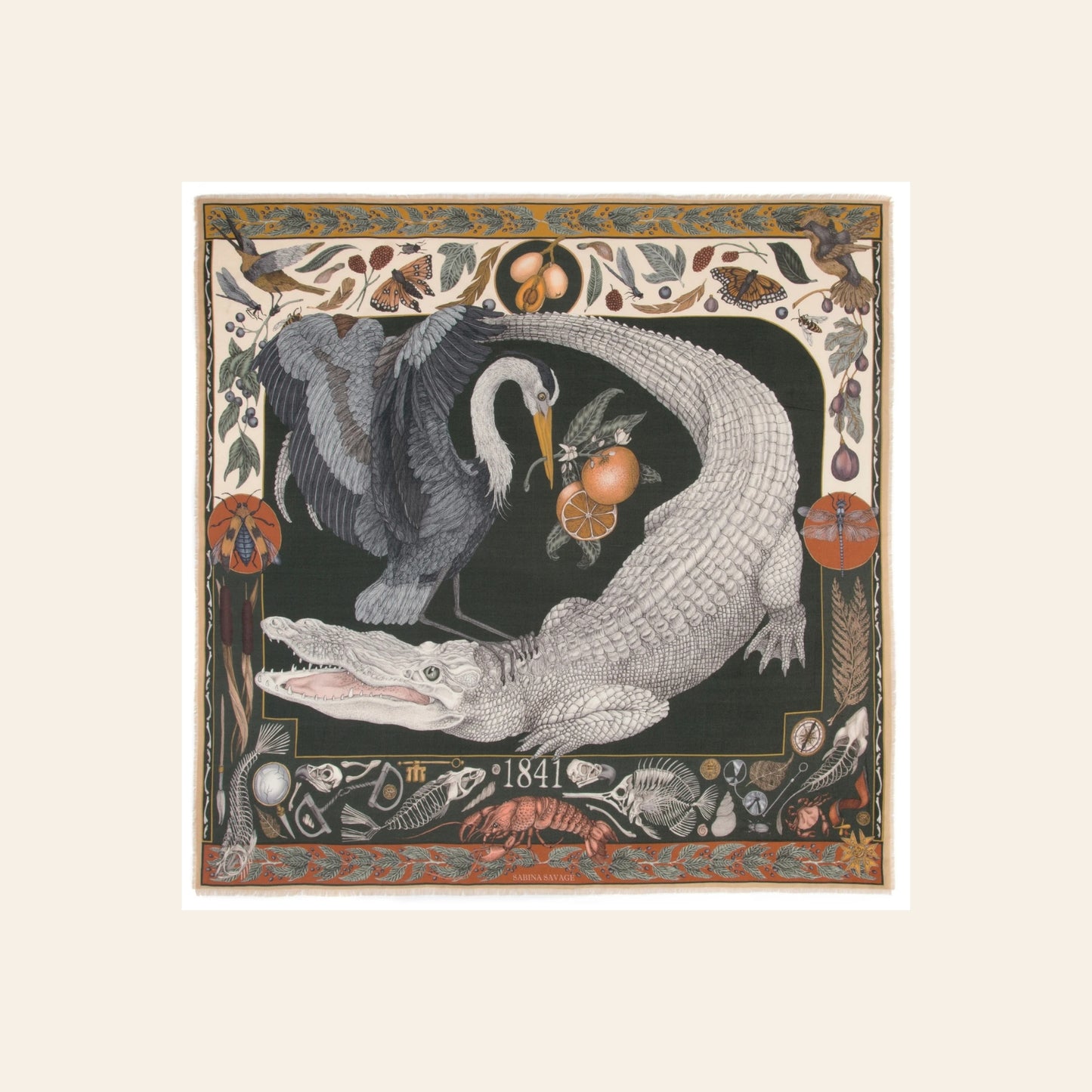 SABINA SAVAGE The Alligator's Empire Square Scarf