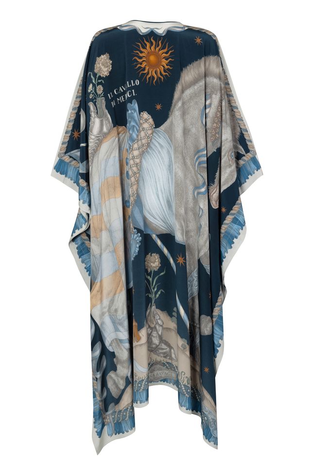 SABINA SAVAGE The Celestial Steed Silk Kaftan