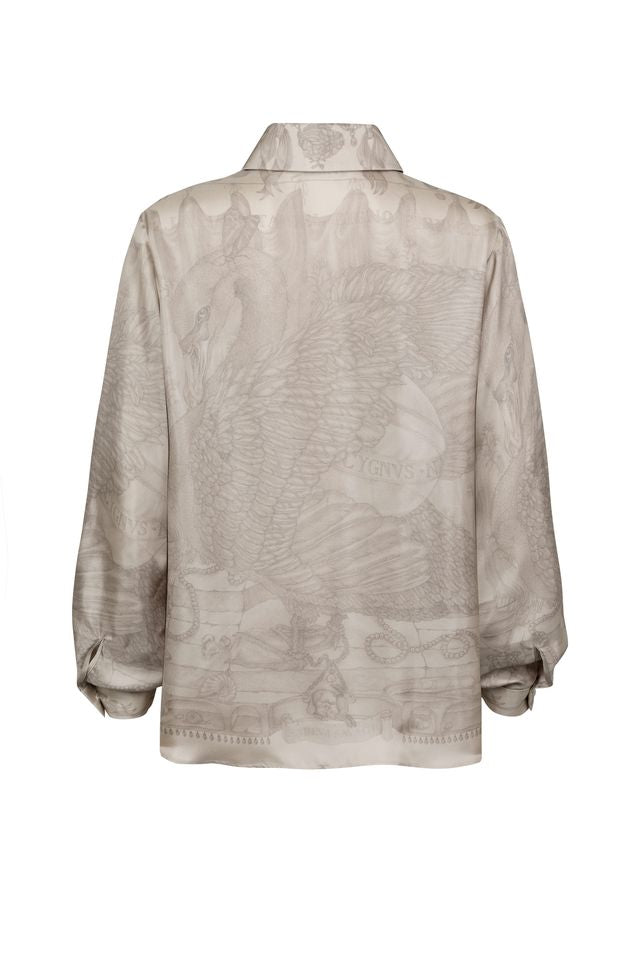 SABINA SAVAGE The Glass Swan Pencil Silk Oxford Shirt