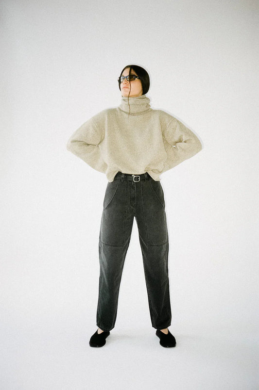 JAMES STREET Cargo Barrel Jean Washed Black