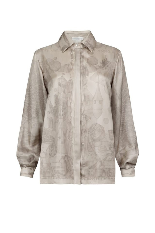 SABINA SAVAGE The Glass Swan Pencil Silk Oxford Shirt