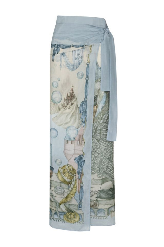 SABINA SAVAGE The Glass Swan Cotton Silk Pareo
