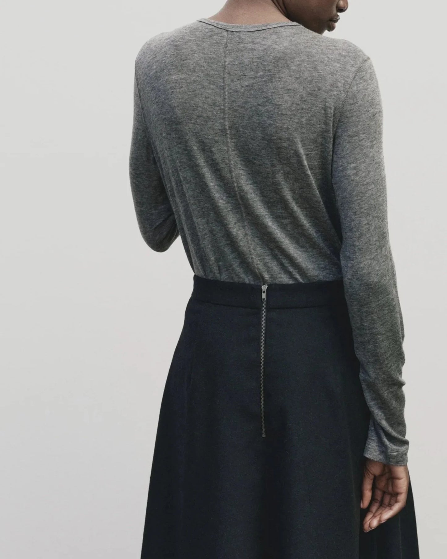 MIJEONG PARK Wool Tencel Crew Neck Top