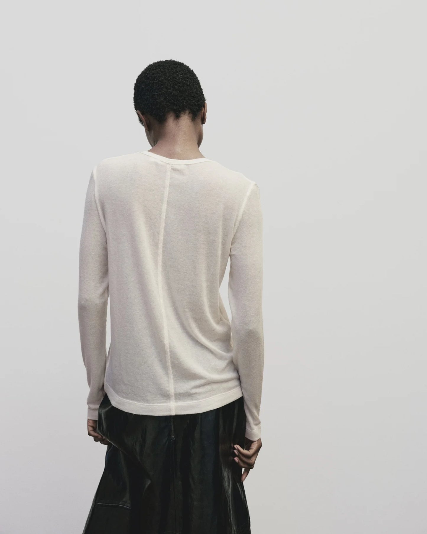 MIJEONG PARK Wool Tencel Crew Neck Top