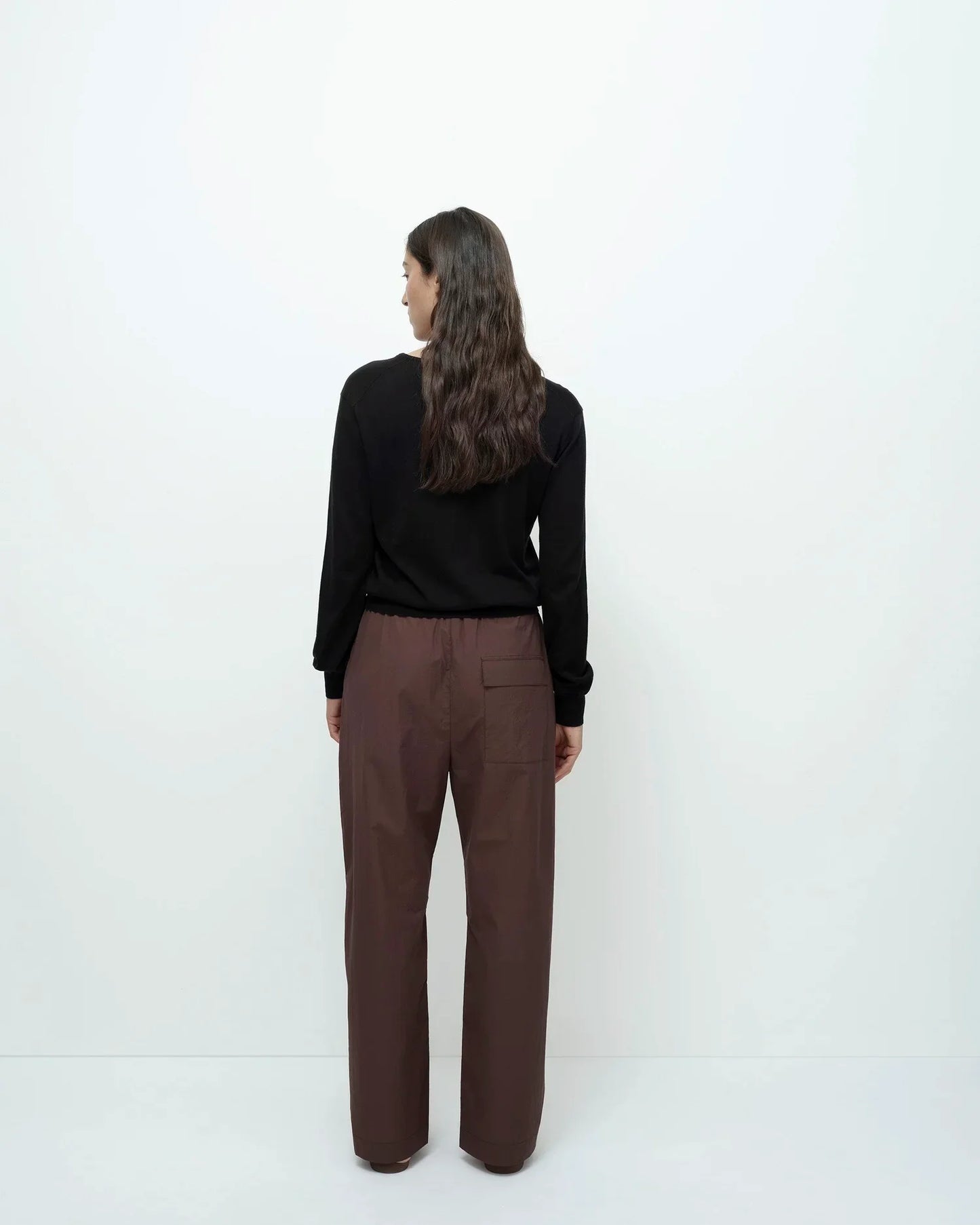 MIJEONG PARK Dark Brown Cotton Drawstring Pants