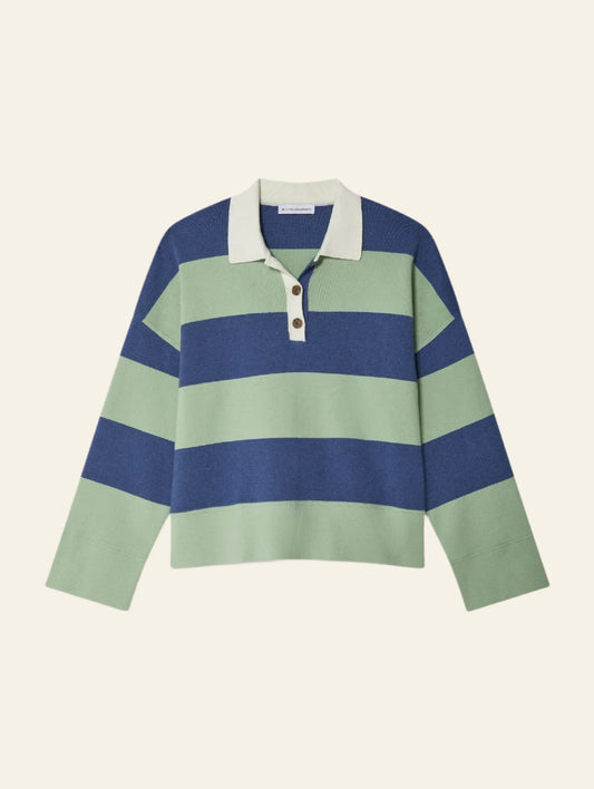 WHITE & WARREN Fine Cotton Blend Rugby Polo