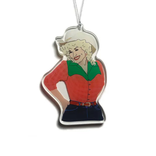 DRAWN GOODS Dolly Parton Glass Ornament