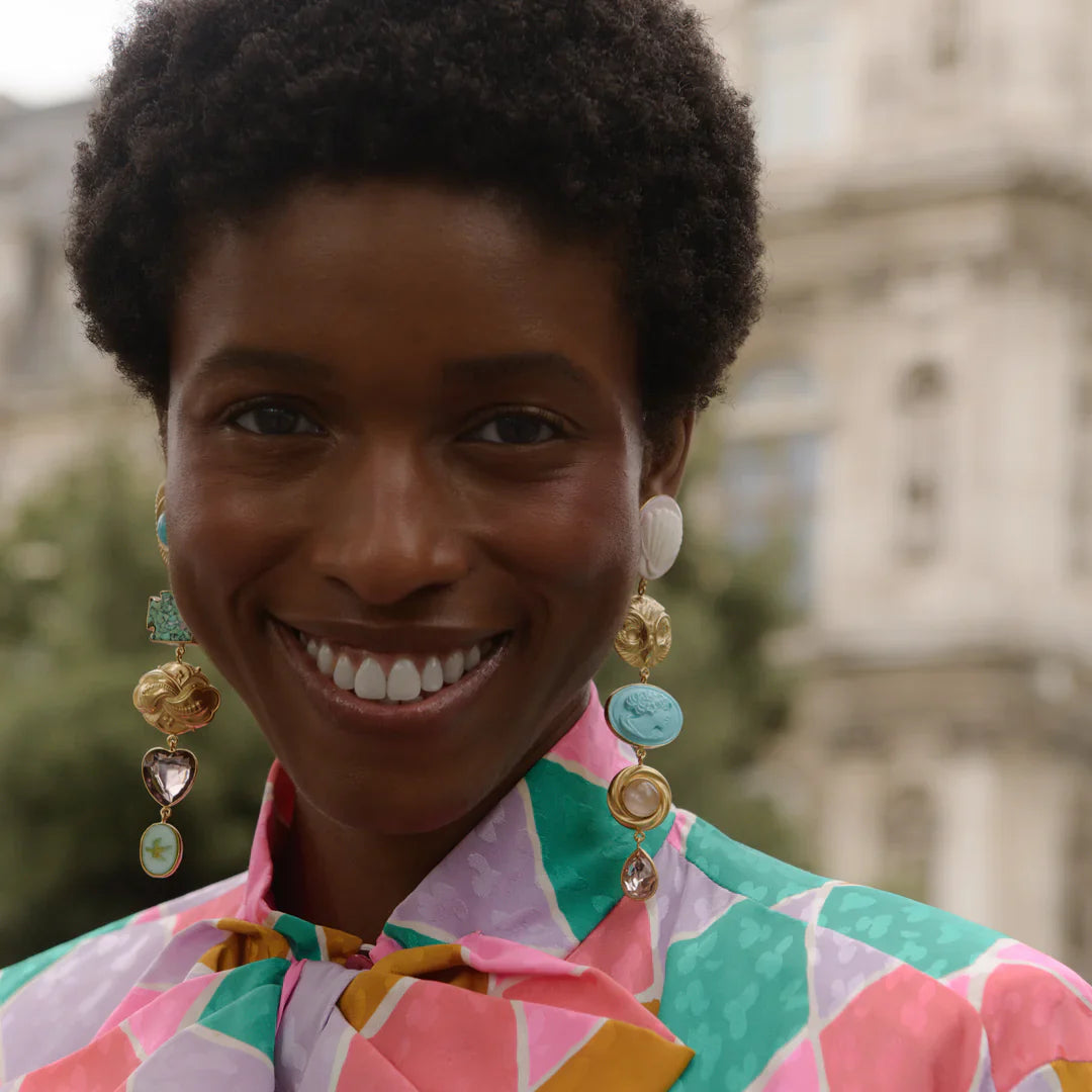 GRAINNE MORTON Owl & Lady Drop Earrings