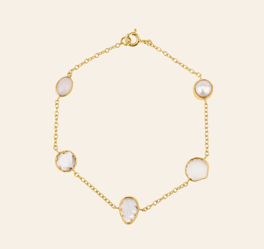 GRAINNE MORTON Ivory Shell Five Mini Charm Bracelet