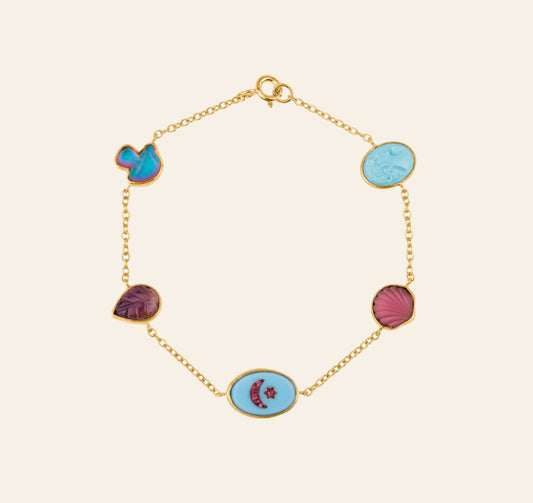 GRAINNE MORTON Moon Five Mini Charm Bracelet