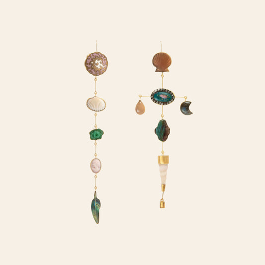 GRAINNE MORTON Mismatched Cross Drop XL Earrings