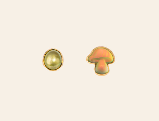 GRAINNE MORTON Mushroom Mismatched Stud Earrings