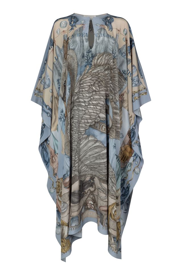 SABINA SAVAGE The Glass Swan Silk Kaftan