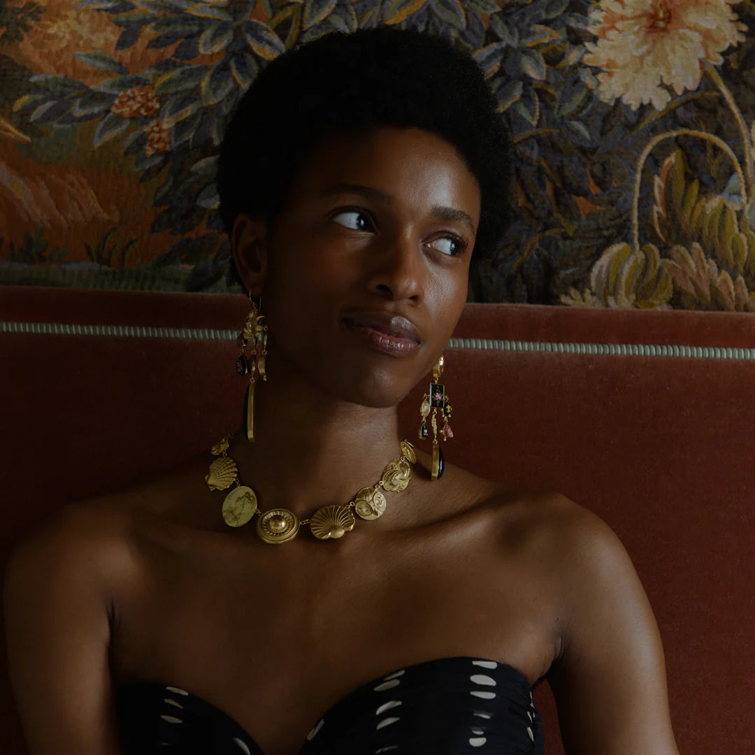 GRAINNE MORTON Gold Button Necklace