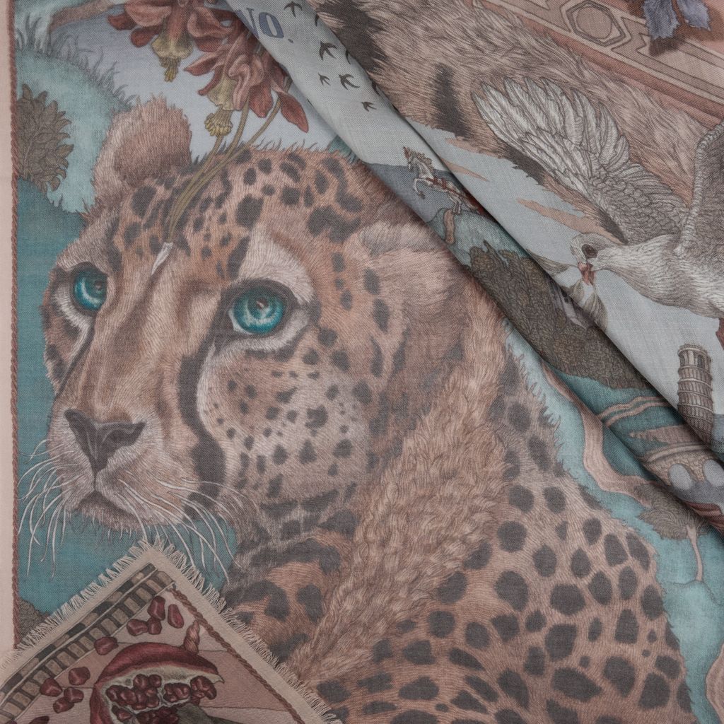 SABINA SAVAGE The Medici Cheetah Cashmere Scarf