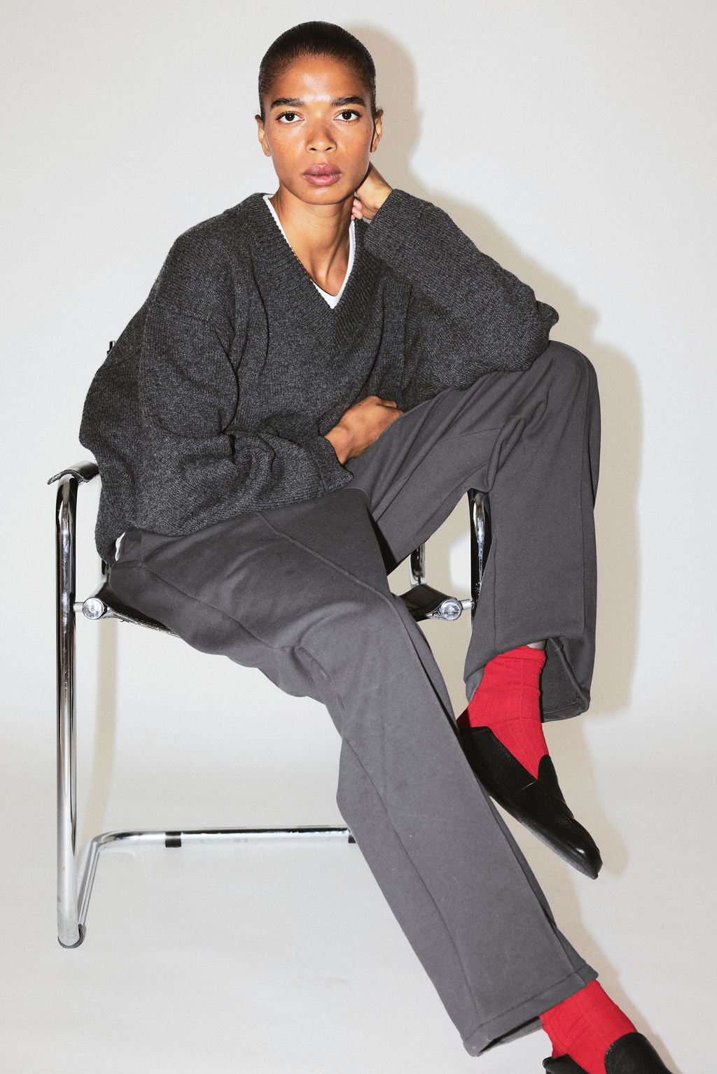 JAMES STREET Shrunken Sloane Vee Sweater