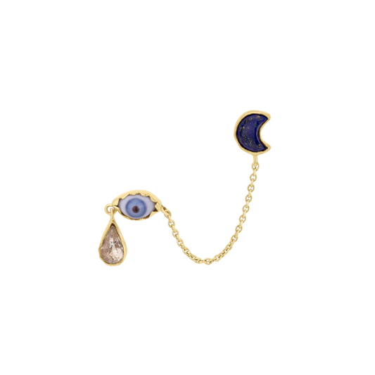 GRAINNE MORTON Eye Teardrop Double Stud Earring