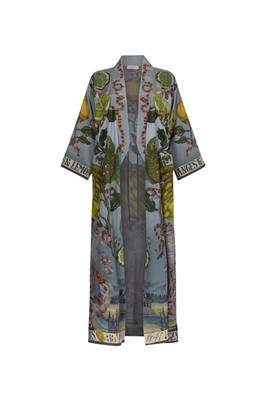 SABINA SAVAGE Oranges and Lemons Silk Robe