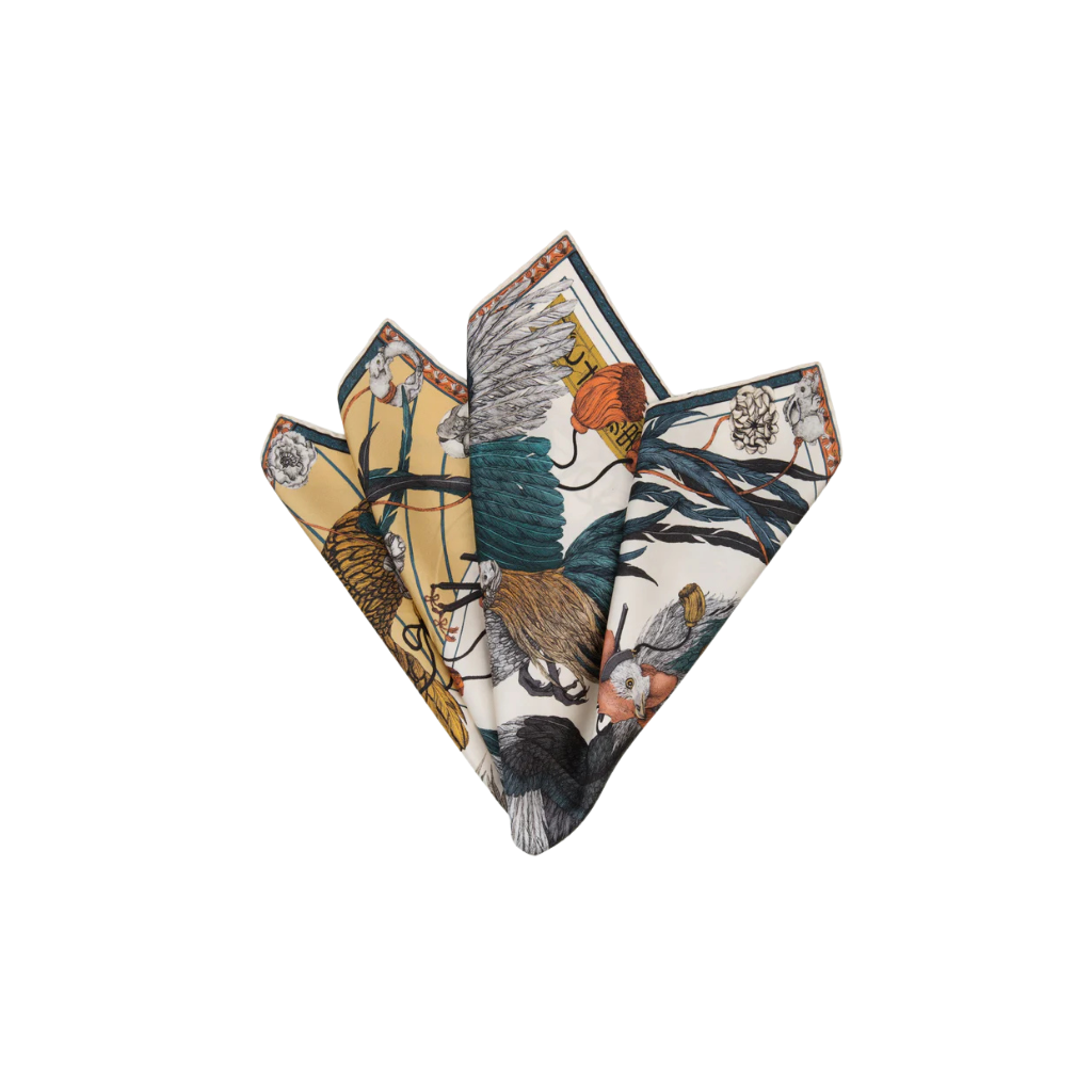 SABINA SAVAGE Rooster's Dance Silk Scarf