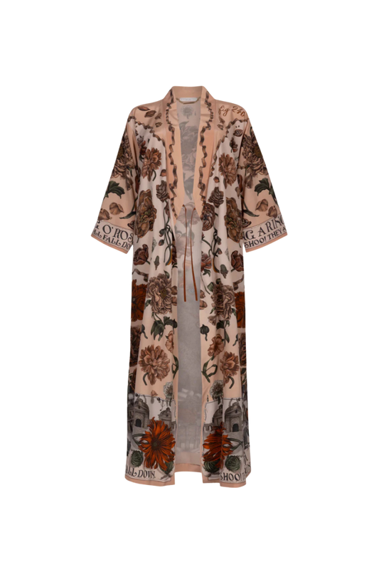 SABINA SAVAGE Ring a Ring O'Roses Silk Robe
