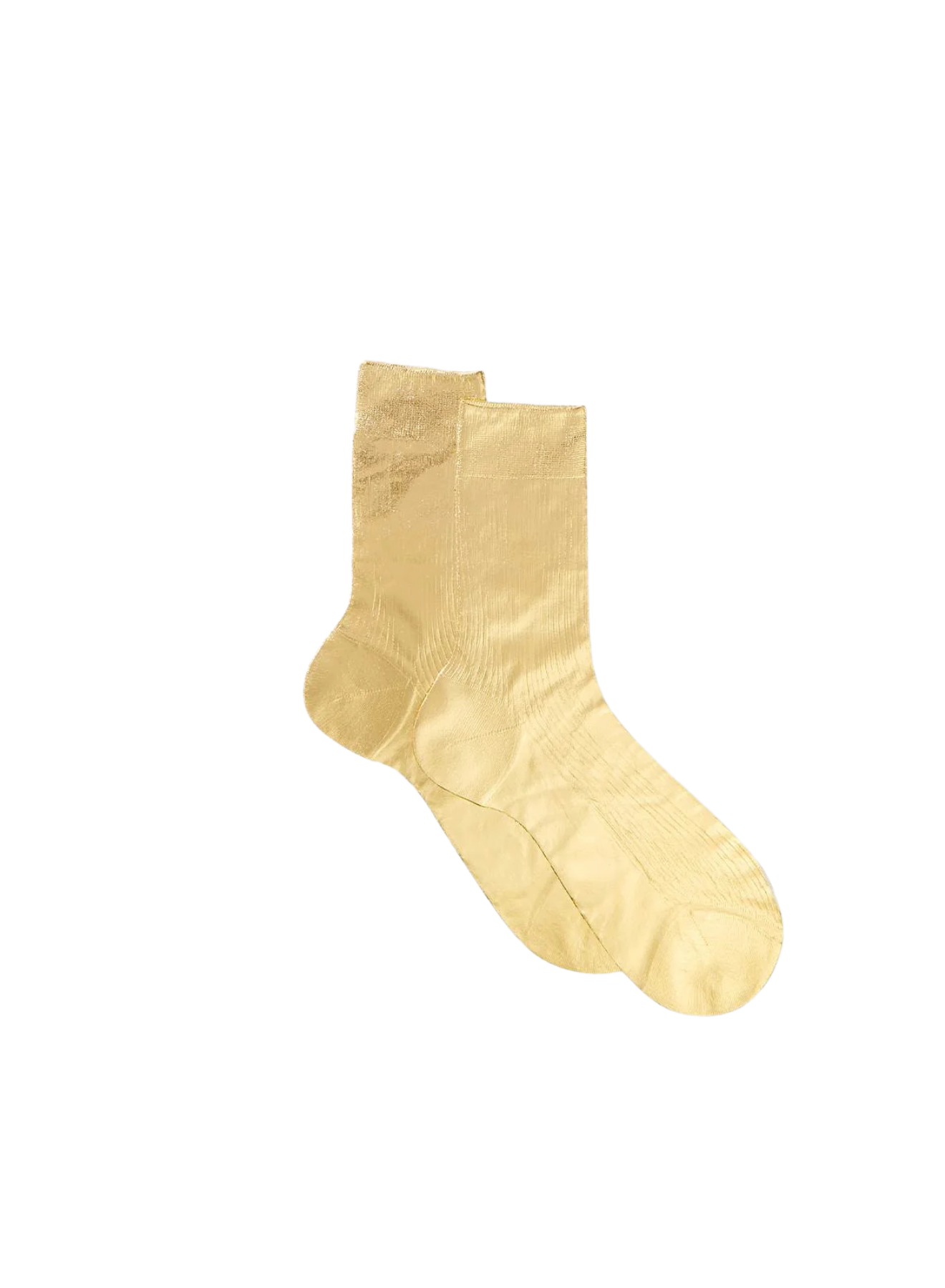 MARIA LA ROSA One Ribbed Gold Laminated Socks