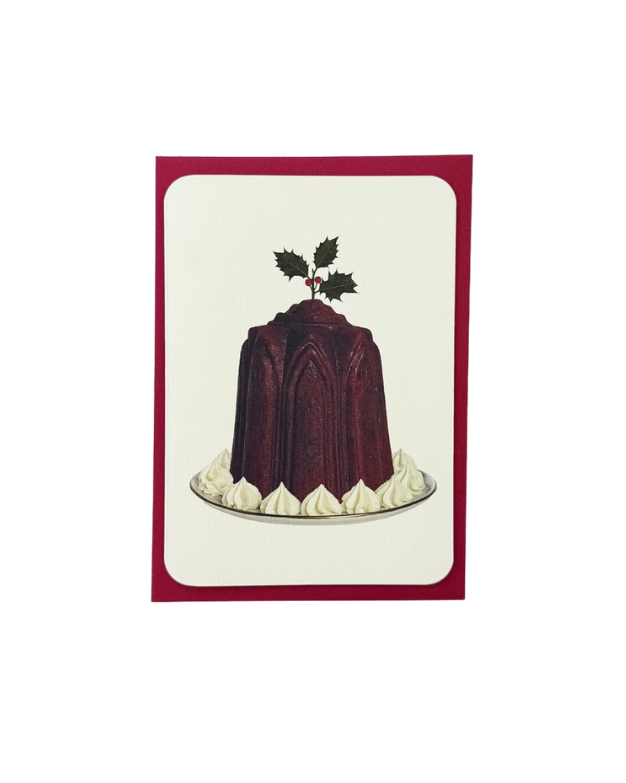 CANONBURY PRESS Christmas Plum Pudding Holly Greeting Card