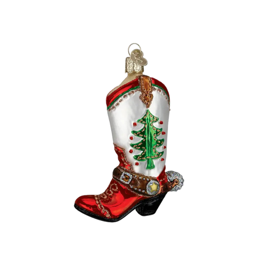 OLD WORLD CHRISTMAS Christmas Cowboy Boot Ornament
