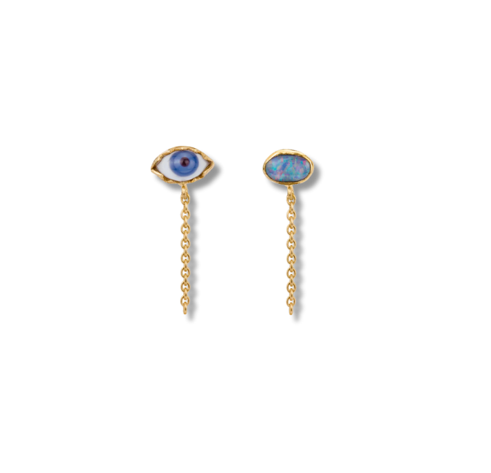 GRAINNE MORTON Mismatched Chain Stud Earrings