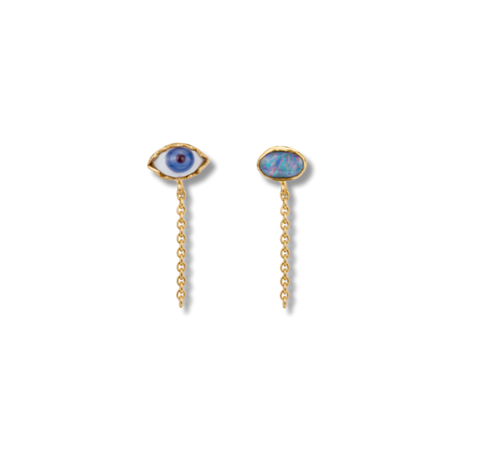 GRAINNE MORTON Mismatched Chain Stud Earrings