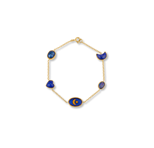 GRAINNE MORTON Lapis Five Mini Charm Bracelet